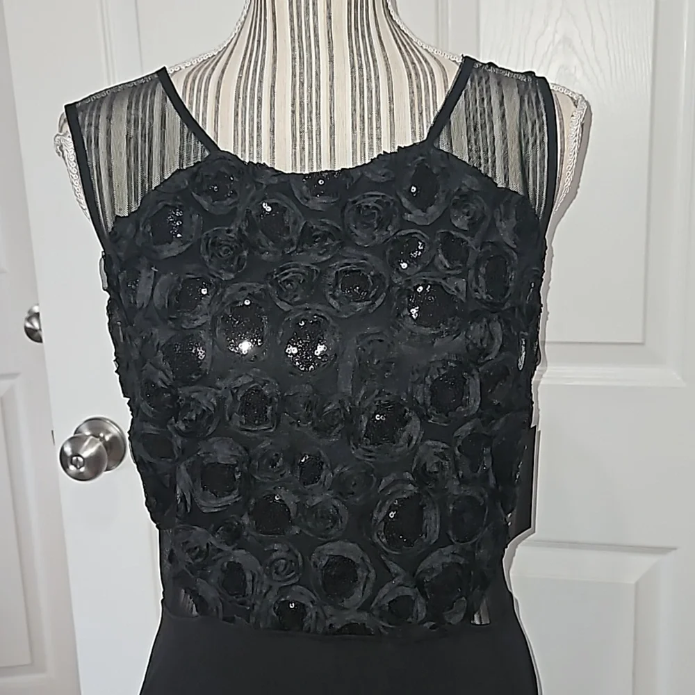 ENFOCUS STUDIO Women Black Sequin Ribben Gown Size 12 - Picture 4 of 14
